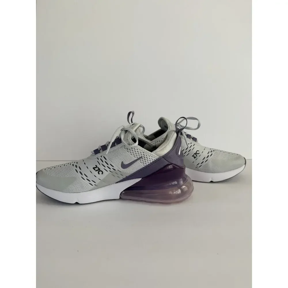 Nike Air Max 270 Low Top Mesh Lace Up Breathable Sneakers Gray/Purple/White